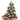 Artificial poinsettia flower ornament on decorated Christmas tree with gift boxes