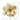 Artificial gold-and-ivory poinsettia flower ornament with glitter leaf edges