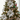 Artificial silver poinsettia flower ornament with glitter accents and gold center