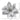 Artificial silver poinsettia flower ornament with glittered leaf edges and pale center