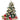 Artificial Christmas tree decorated with cream poinsettia flowers and star topper.