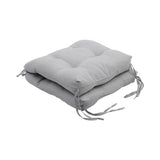 Light grey deep seat lawn chair cushion, folded seat and back with tie straps