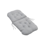 Rocking chair seat pad, light gray tufted seat insert with drawstring ties