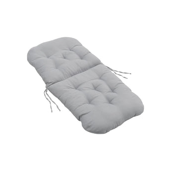 Rocking chair seat pad, light gray tufted seat insert with drawstring ties