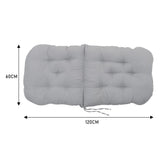 Light grey tufted rocking chair seat pad cushion with dimensions 120cm x 60cm