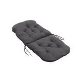 Dark grey tufted seat pad cushion with adjustable tie straps