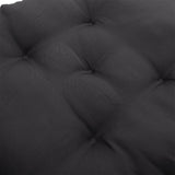 Rocking chair seat pad, dark grey tufted cushion with button-like tufts