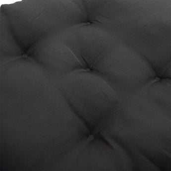 Rocking chair seat pad, dark grey tufted cushion with button-like tufts