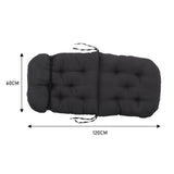 Rocking chair seat pad, dark grey tufted cushion, 120 x 60 cm