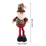 Standing Santa Claus plush doll, 48 cm height; red pants, green vest, black boots