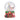 Santa Claus snow globe ornament close-up: red and green house with snowy tree inside glass