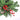 Artificial pine branch sprig with red berries and frosted pine cones