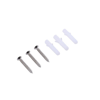 Screws and spacers for wall-mounting an octagonal mirror