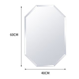 Octagonal wall mirror dimensions: 60cm height, 40cm width