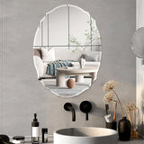 Ellipsenförmiger 60cm Wandspiegel mit Facettenkante, klare Spiegelfläche