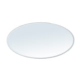 Oval frameless mirror with clear reflective glass and slim border
