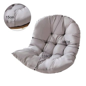 Thick egg swing chair cushion, light grey, tufted curved cushion with size markings