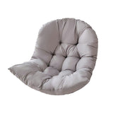 Thick egg swing chair cushion, light grey, padded tufted curved cushion