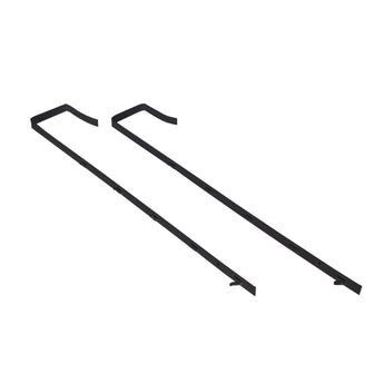 Over-door bracket set: black metal straps with hooks