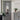 Door-hanging full length mirror with rounded edges and dark frame