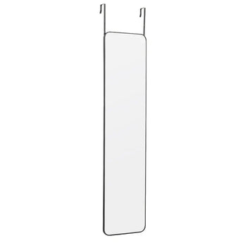 Full-length door mirror with rounded edges and gold-toned frame