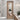 Door-hanging full length mirror with rounded edges and white frame