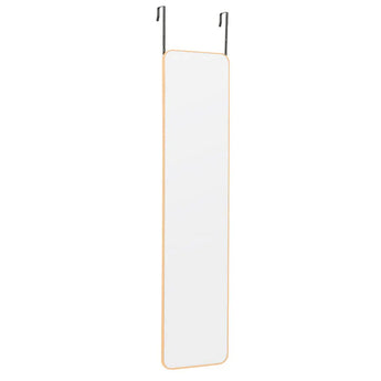 Full-length hanging mirror with rounded edges and gold-framed border
