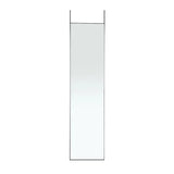 Vertical full-length mirror panel with thin black metal frame