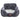 Dark gray dog car seat bed with paw logo patch and thick cushioned sides
