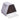 House-shaped enclosed cat litter box with oval door and vented sides; white and dark.