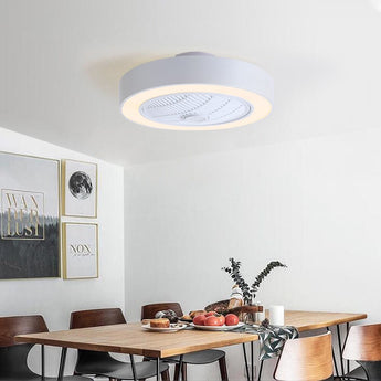 Deckenventilator mit 3-Farb-LED-Licht, flaches LED-Panel und weißer Lüfterkörper