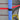 Blue foam pole with black securing band beside yellow-edged doorway