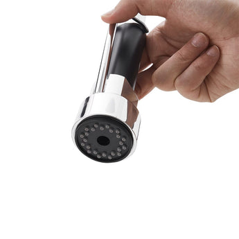 Stainless steel kitchen faucet spray head, chrome finish with multi-hole nozzle