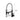 Kitchen faucet dimensions diagram with chrome spout and dark matte handle