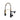 Gold kitchen faucet with black pull-down sprayer, arched spring hose, and lever controls