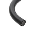 Black faucet spout with threaded spray aerator tip