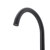 Black curved faucet spout with aerator end