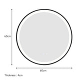 Runder LED-Spiegel, Maße 60×60 cm, Stärke 4 cm