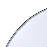 Close-up of round LED mirror light strip around the metal frame edge