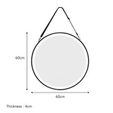 Round LED mirror: 60cm diameter, 4cm thickness, hanging strap