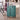 Dark green 3-in-1 cosmetic trolley case with front locks and rolling base