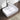 Rectangular marble vessel sink, white with grey veining and round drain opening