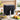 Black touch screen air fryer with dual baskets, front view and white handle accents