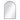 Arched wall mirror with black metal frame, full reflective surface