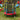 Kids Trampoline mit Sicherheitsnetz, rund, roter Sprungmatte, blau-gelben Standpfosten