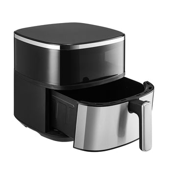 6L air fryer Black with open drawer basket and pull handle visible