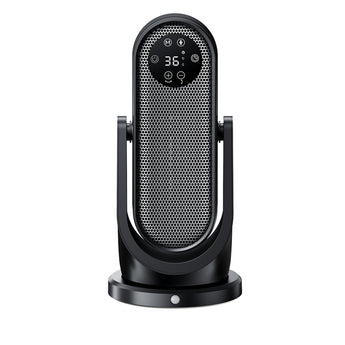 PTC space heater front grille and control panel, 36°C display