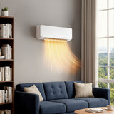Wall-mounted PTC electric heater with warm air outlet, white body