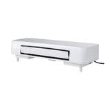 White electric space heater with front grille and base feet