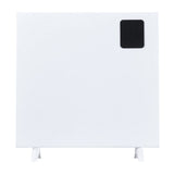 Front view of white convection heater with black control window